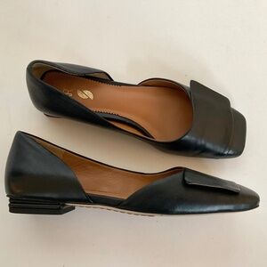 SARTO by Franco Sarto Tracy Half d’Orsay Square Toe Black Flats Size 6.5